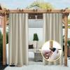 imageNICETOWN Insulated Outdoor Curtains for Patio Waterproof 2 Panels Fade Resistant 2Layer Sun Shades with Free Rope Top Grommets amp Back Tab Bottom Windproof Winter Curtains W66 x L84 in GreyLight Beige