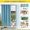 imageNICETOWN Insulated Outdoor Curtains for Patio Waterproof 2 Panels Fade Resistant 2Layer Sun Shades with Free Rope Top Grommets amp Back Tab Bottom Windproof Winter Curtains W66 x L84 in GreyTeal Blue