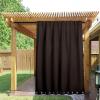 imageNICETOWN Insulated Outdoor Curtains for Patio Waterproof 2 Panels Fade Resistant 2Layer Sun Shades with Free Rope Top Grommets amp Back Tab Bottom Windproof Winter Curtains W66 x L84 in GreyCoffee