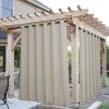 imageNICETOWN Insulated Outdoor Curtains for Patio Waterproof 2 Panels Fade Resistant 2Layer Sun Shades with Free Rope Top Grommets amp Back Tab Bottom Windproof Winter Curtains W66 x L84 in GreyNatural