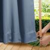 imageNICETOWN Insulated Outdoor Curtains for Patio Waterproof 2 Panels Fade Resistant 2Layer Sun Shades with Free Rope Top Grommets amp Back Tab Bottom Windproof Winter Curtains W66 x L84 in GreyStone Blue