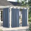 imageNICETOWN Insulated Outdoor Curtains for Patio Waterproof 2 Panels Fade Resistant 2Layer Sun Shades with Free Rope Top Grommets amp Back Tab Bottom Windproof Winter Curtains W66 x L84 in GreyStone Blue