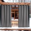 imageNICETOWN Insulated Outdoor Curtains for Patio Waterproof 2 Panels Fade Resistant 2Layer Sun Shades with Free Rope Top Grommets amp Back Tab Bottom Windproof Winter Curtains W66 x L84 in GreyGrey