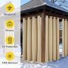 imageNICETOWN Insulated Outdoor Curtains for Patio Waterproof 2 Panels Fade Resistant 2Layer Sun Shades with Free Rope Top Grommets amp Back Tab Bottom Windproof Winter Curtains W66 x L84 in GreyDual Layer Biscotti Beige