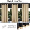 imageNICETOWN Insulated Outdoor Curtains for Patio Waterproof 2 Panels Fade Resistant 2Layer Sun Shades with Free Rope Top Grommets amp Back Tab Bottom Windproof Winter Curtains W66 x L84 in GreyDual Layer Biscotti Beige