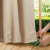 imageNICETOWN Insulated Outdoor Curtains for Patio Waterproof 2 Panels Fade Resistant 2Layer Sun Shades with Free Rope Top Grommets amp Back Tab Bottom Windproof Winter Curtains W66 x L84 in GreyBiscotti Beige