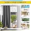 imageNICETOWN Insulated Outdoor Curtains for Patio Waterproof 2 Panels Fade Resistant 2Layer Sun Shades with Free Rope Top Grommets amp Back Tab Bottom Windproof Winter Curtains W66 x L84 in GreyGrey