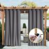 imageNICETOWN Insulated Outdoor Curtains for Patio Waterproof 2 Panels Fade Resistant 2Layer Sun Shades with Free Rope Top Grommets amp Back Tab Bottom Windproof Winter Curtains W66 x L84 in GreyGrey