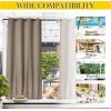 imageNICETOWN Insulated Outdoor Curtains for Patio Waterproof 2 Panels Fade Resistant 2Layer Sun Shades with Free Rope Top Grommets amp Back Tab Bottom Windproof Winter Curtains W66 x L84 in GreySoft Brown