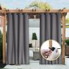 imageNICETOWN Insulated Outdoor Curtains for Patio Waterproof 2 Panels Fade Resistant 2Layer Sun Shades with Free Rope Top Grommets amp Back Tab Bottom Windproof Winter Curtains W66 x L84 in GreyGrey