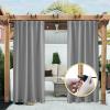 imageNICETOWN Insulated Outdoor Curtains for Patio Waterproof 2 Panels Fade Resistant 2Layer Sun Shades with Free Rope Top Grommets amp Back Tab Bottom Windproof Winter Curtains W66 x L84 in GreySilver Grey