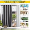 imageNICETOWN Insulated Outdoor Curtains for Patio Waterproof 2 Panels Fade Resistant 2Layer Sun Shades with Free Rope Top Grommets amp Back Tab Bottom Windproof Winter Curtains W66 x L84 in GreyGrey