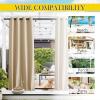 imageNICETOWN Insulated Outdoor Curtains for Patio Waterproof 2 Panels Fade Resistant 2Layer Sun Shades with Free Rope Top Grommets amp Back Tab Bottom Windproof Winter Curtains W66 x L84 in GreyBiscotti Beige