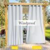 imageNICETOWN Insulated Outdoor Curtains for Patio Waterproof 2 Panels Fade Resistant 2Layer Sun Shades with Free Rope Top Grommets amp Back Tab Bottom Windproof Winter Curtains W66 x L84 in GreyGreyish White