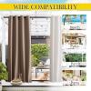 imageNICETOWN Insulated Outdoor Curtains for Patio Waterproof 2 Panels Fade Resistant 2Layer Sun Shades with Free Rope Top Grommets amp Back Tab Bottom Windproof Winter Curtains W66 x L84 in GreyTan