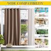 imageNICETOWN Insulated Outdoor Curtains for Patio Waterproof 2 Panels Fade Resistant 2Layer Sun Shades with Free Rope Top Grommets amp Back Tab Bottom Windproof Winter Curtains W66 x L84 in GreyTan