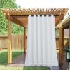 imageNICETOWN Insulated Outdoor Curtains for Patio Waterproof 2 Panels Fade Resistant 2Layer Sun Shades with Free Rope Top Grommets amp Back Tab Bottom Windproof Winter Curtains W66 x L84 in GreyGreyish White