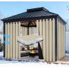 imageNICETOWN Insulated Outdoor Curtains for Patio Waterproof 2 Panels Fade Resistant 2Layer Sun Shades with Free Rope Top Grommets amp Back Tab Bottom Windproof Winter Curtains W66 x L84 in GreyDual Layer Light Beige