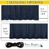 imageNICETOWN Insulated Outdoor Curtains for Patio Waterproof 2 Panels Fade Resistant 2Layer Sun Shades with Free Rope Top Grommets amp Back Tab Bottom Windproof Winter Curtains W66 x L84 in GreyNavy Blue