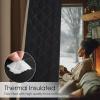 imageNICETOWN Insulated Outdoor Curtains for Patio Waterproof 2 Panels Fade Resistant 2Layer Sun Shades with Free Rope Top Grommets amp Back Tab Bottom Windproof Winter Curtains W66 x L84 in GreyDual Layer Tan