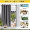 imageNICETOWN Insulated Outdoor Curtains for Patio Waterproof 2 Panels Fade Resistant 2Layer Sun Shades with Free Rope Top Grommets amp Back Tab Bottom Windproof Winter Curtains W66 x L84 in GreyGrey