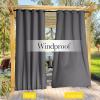 imageNICETOWN Insulated Outdoor Curtains for Patio Waterproof 2 Panels Fade Resistant 2Layer Sun Shades with Free Rope Top Grommets amp Back Tab Bottom Windproof Winter Curtains W66 x L84 in GreyGrey