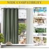 imageNICETOWN Insulated Outdoor Curtains for Patio Waterproof 2 Panels Fade Resistant 2Layer Sun Shades with Free Rope Top Grommets amp Back Tab Bottom Windproof Winter Curtains W66 x L84 in GreyGreyish Green