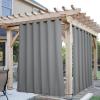imageNICETOWN Insulated Outdoor Curtains for Patio Waterproof 2 Panels Fade Resistant 2Layer Sun Shades with Free Rope Top Grommets amp Back Tab Bottom Windproof Winter Curtains W66 x L84 in GreySilver Grey
