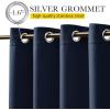 imageNICETOWN Insulated Outdoor Curtains for Patio Waterproof 2 Panels Fade Resistant 2Layer Sun Shades with Free Rope Top Grommets amp Back Tab Bottom Windproof Winter Curtains W66 x L84 in GreyNavy Blue