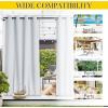 imageNICETOWN Insulated Outdoor Curtains for Patio Waterproof 2 Panels Fade Resistant 2Layer Sun Shades with Free Rope Top Grommets amp Back Tab Bottom Windproof Winter Curtains W66 x L84 in GreyGreyish White