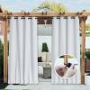 imageNICETOWN Insulated Outdoor Curtains for Patio Waterproof 2 Panels Fade Resistant 2Layer Sun Shades with Free Rope Top Grommets amp Back Tab Bottom Windproof Winter Curtains W66 x L84 in GreyGreyish White