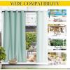 imageNICETOWN Insulated Outdoor Curtains for Patio Waterproof 2 Panels Fade Resistant 2Layer Sun Shades with Free Rope Top Grommets amp Back Tab Bottom Windproof Winter Curtains W66 x L84 in GreyAqua Blue