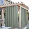 imageNICETOWN Insulated Outdoor Curtains for Patio Waterproof 2 Panels Fade Resistant 2Layer Sun Shades with Free Rope Top Grommets amp Back Tab Bottom Windproof Winter Curtains W66 x L84 in GreySage Green