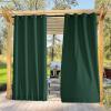 imageNICETOWN Insulated Outdoor Curtains for Patio Waterproof 2 Panels Fade Resistant 2Layer Sun Shades with Free Rope Top Grommets amp Back Tab Bottom Windproof Winter Curtains W66 x L84 in GreyDark Green