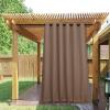imageNICETOWN Insulated Outdoor Curtains for Patio Waterproof 2 Panels Fade Resistant 2Layer Sun Shades with Free Rope Top Grommets amp Back Tab Bottom Windproof Winter Curtains W66 x L84 in GreyTan