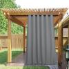 imageNICETOWN Insulated Outdoor Curtains for Patio Waterproof 2 Panels Fade Resistant 2Layer Sun Shades with Free Rope Top Grommets amp Back Tab Bottom Windproof Winter Curtains W66 x L84 in GreySilver Grey