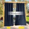 imageNICETOWN Insulated Outdoor Curtains for Patio Waterproof 2 Panels Fade Resistant 2Layer Sun Shades with Free Rope Top Grommets amp Back Tab Bottom Windproof Winter Curtains W66 x L84 in GreyNavy Blue