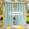 imageNICETOWN Insulated Outdoor Curtains for Patio Waterproof 2 Panels Fade Resistant 2Layer Sun Shades with Free Rope Top Grommets amp Back Tab Bottom Windproof Winter Curtains W66 x L84 in GreyAqua Blue