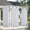 imageNICETOWN Insulated Outdoor Curtains for Patio Waterproof 2 Panels Fade Resistant 2Layer Sun Shades with Free Rope Top Grommets amp Back Tab Bottom Windproof Winter Curtains W66 x L84 in GreyGreyish White