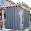 imageNICETOWN Insulated Outdoor Curtains for Patio Waterproof 2 Panels Fade Resistant 2Layer Sun Shades with Free Rope Top Grommets amp Back Tab Bottom Windproof Winter Curtains W66 x L84 in GreyStone Blue
