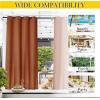 imageNICETOWN Insulated Outdoor Curtains for Patio Waterproof 2 Panels Fade Resistant 2Layer Sun Shades with Free Rope Top Grommets amp Back Tab Bottom Windproof Winter Curtains W66 x L84 in GreyBurnt Orange
