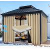 imageNICETOWN Insulated Outdoor Curtains for Patio Waterproof 2 Panels Fade Resistant 2Layer Sun Shades with Free Rope Top Grommets amp Back Tab Bottom Windproof Winter Curtains W66 x L84 in GreyDual Layer Biscotti Beige