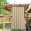 imageNICETOWN Insulated Outdoor Curtains for Patio Waterproof 2 Panels Fade Resistant 2Layer Sun Shades with Free Rope Top Grommets amp Back Tab Bottom Windproof Winter Curtains W66 x L84 in GreyBiscotti Beige