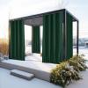 imageNICETOWN Insulated Outdoor Curtains for Patio Waterproof 2 Panels Fade Resistant 2Layer Sun Shades with Free Rope Top Grommets amp Back Tab Bottom Windproof Winter Curtains W66 x L84 in GreyDark Green