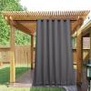 imageNICETOWN Insulated Outdoor Curtains for Patio Waterproof 2 Panels Fade Resistant 2Layer Sun Shades with Free Rope Top Grommets amp Back Tab Bottom Windproof Winter Curtains W66 x L84 in GreyGrey