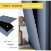 imageNICETOWN Kitchen Curtains Blackout Curtains amp Drapes Stone Blue 34 Wide x 60 Long Set of 2 Thermal Insulated Grommet Top Window Treatment Panels for Cupboard Small Window