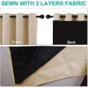 imageNICETOWN Living Room Completely Shaded Draperies Privacy Protection amp Noise Reducing Ring Top Drapes Black Lined Insulated Window Treatment Curtain PanelsBiscotti Beige 2 Pieces W42 x L72