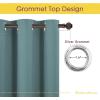 imageNICETOWN Modern Blackout Curtains Noise Reducing Thermal Insulated and Privacy Room Darkening Drape Panels for Boys Guest Room Door Small Short Window Greyish Blue 2 Panels W42 x L54 Inch