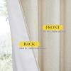 imageNICETOWN Natural Thick Linen Blend 100 Blackout Curtains 70 Long 2 Panels Set for Bedroom 34 Wide Rustic Grommet Thermal Insulated Flax Textured Full Blackout Window Draperies with White Liners