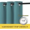 imageNICETOWN Patio Blackout Curtain Panels  Extra Wide Sliding Door Thermal Insulated Drape Privacy Room Divider Curtain for Bedroom Office Sea Teal 66 x 118 Inch Long